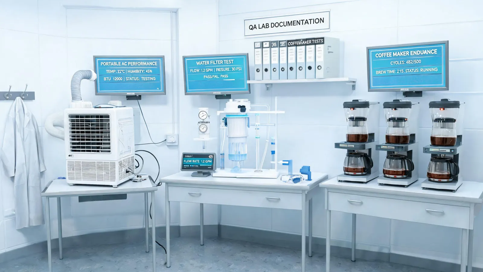 Air conditioner and water filtration QA laboratory