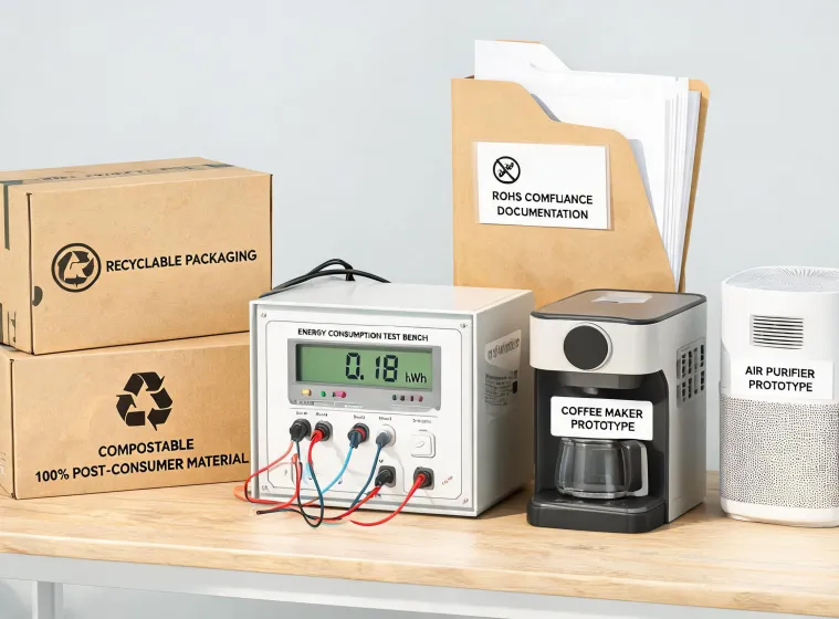 Sustainable appliance packaging and energy test bench